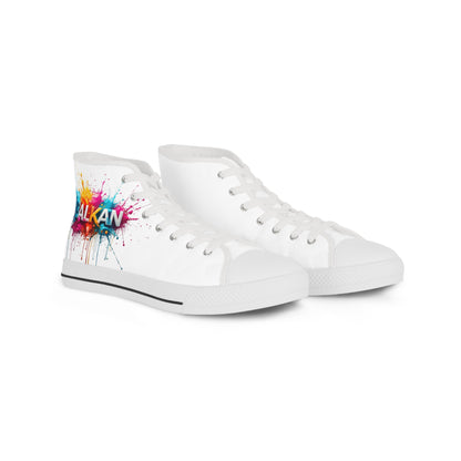 High Top Sneakers — Color Splash 'BALKAN' Graphic Men's Canvas Shoes