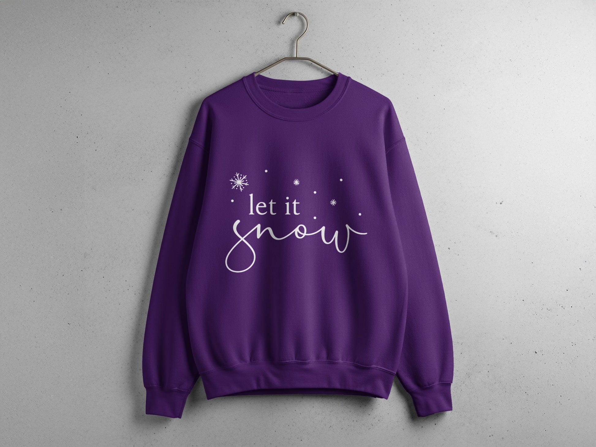 Let It Snow Purple Sweatshirt Winter Clothing Product