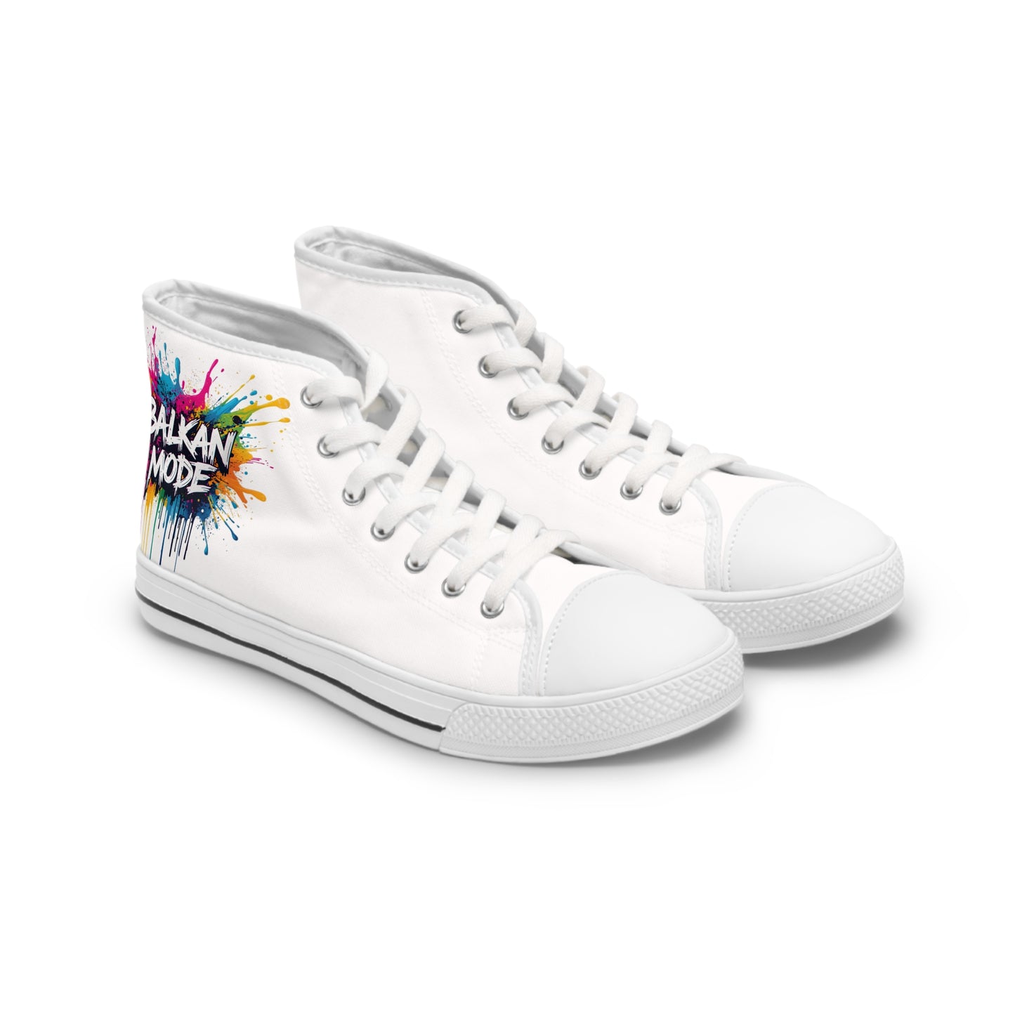 High Top Sneakers — BALKAN MODE Color Splash Women's Canvas Shoes