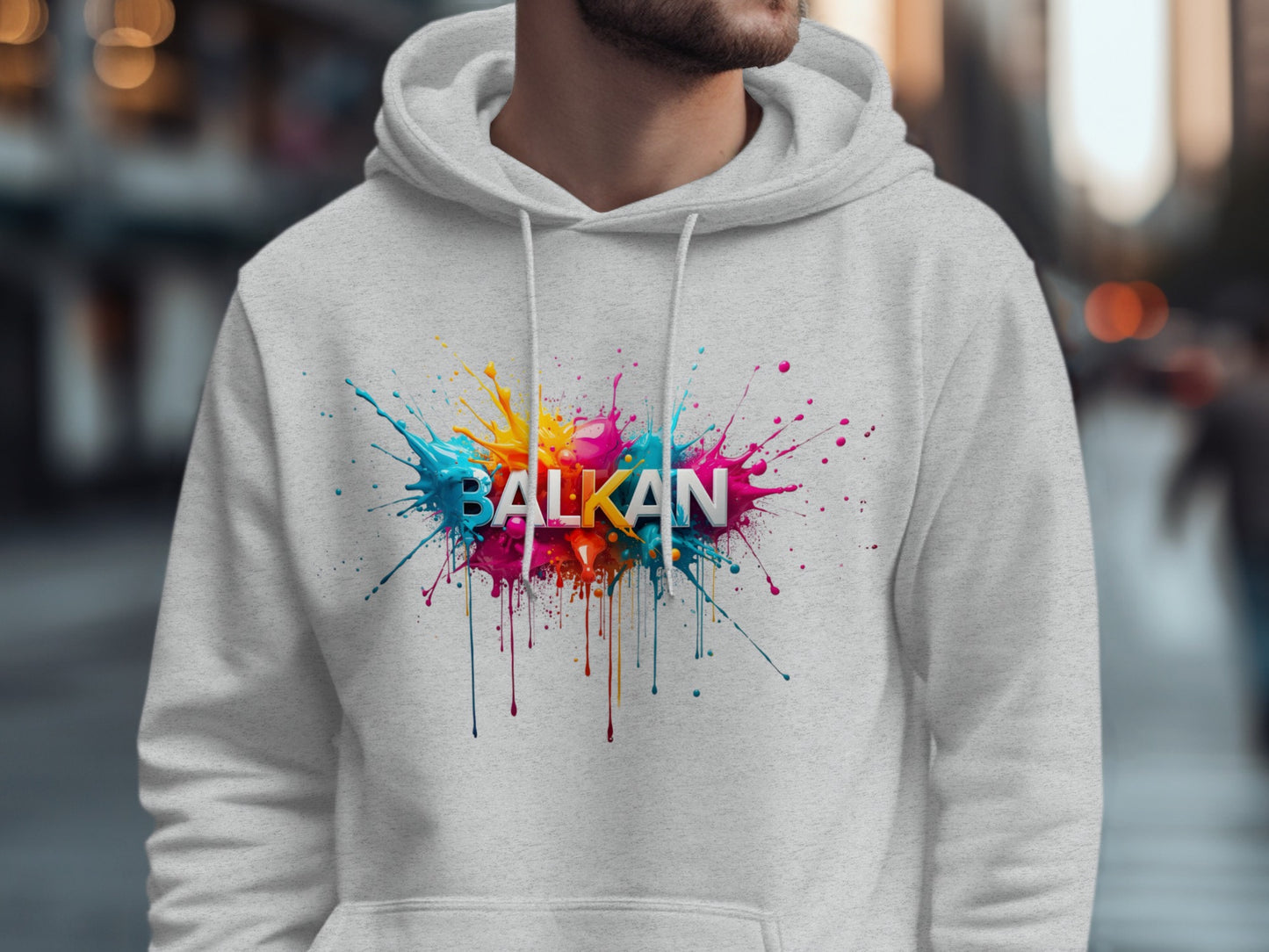 Balkan Word Art Colorful Splashes Hoodie product type