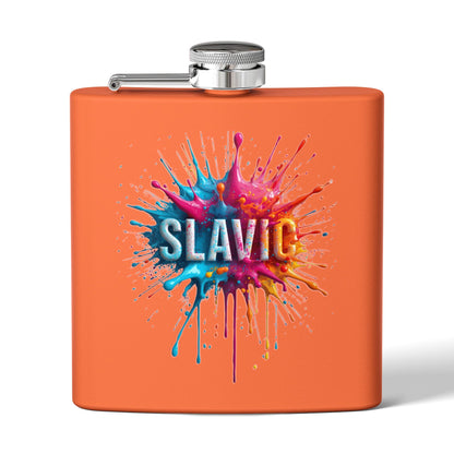 Orange SLAVIC paint splash colorful design flask product type