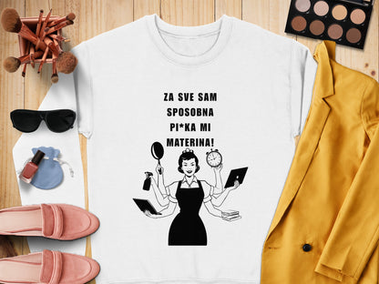 Vintage Retro Multi-Tasking Woman Graphic T-Shirt