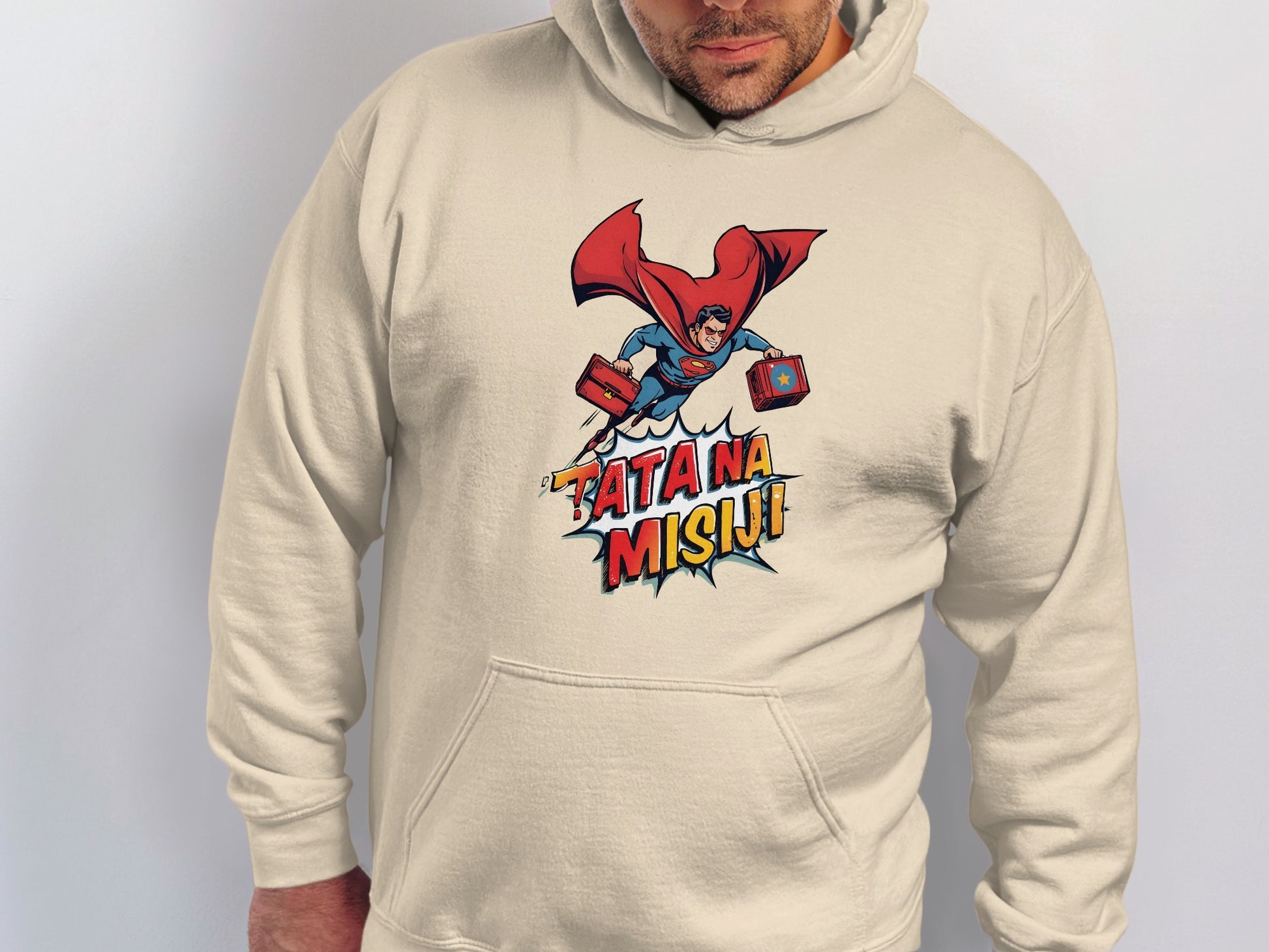 Superhero Design Tata Na Misiji Hooded Sweatshirt