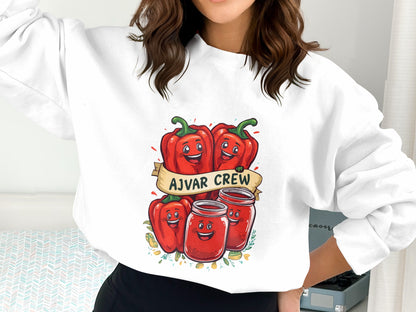 Ajvar Crew Playful Peppers and Jars Graphic Sweatshirt product