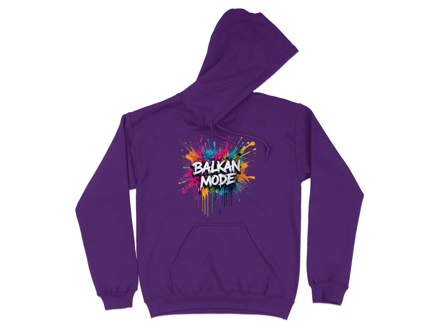 Purple Balkan Mode Colorful Splash Design Hoodie product type