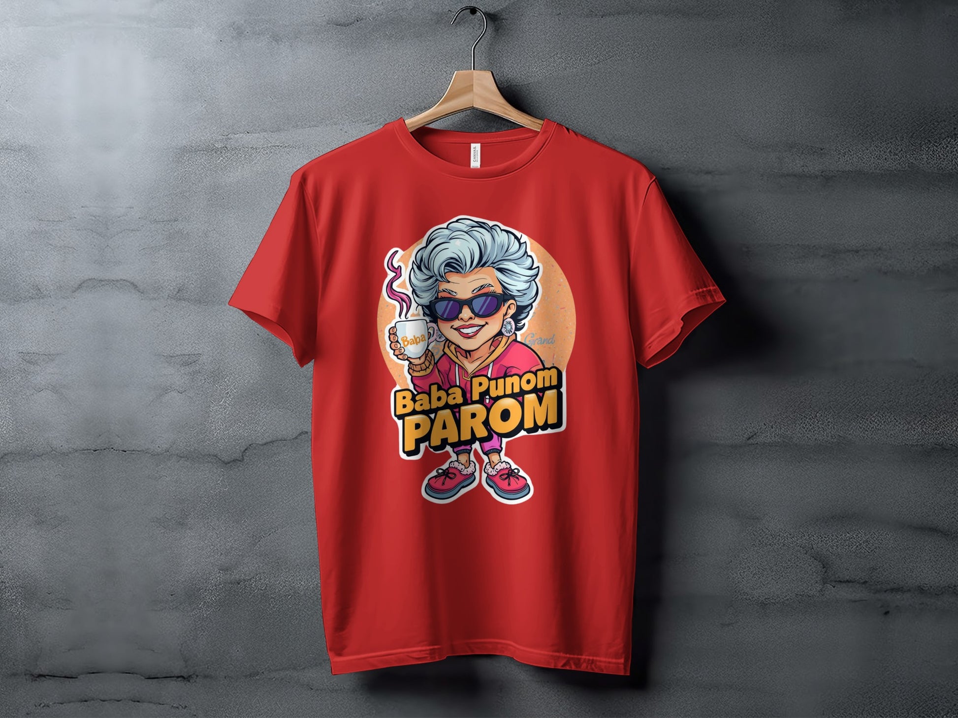 Baba Punom Parom Graphic Red T-shirt