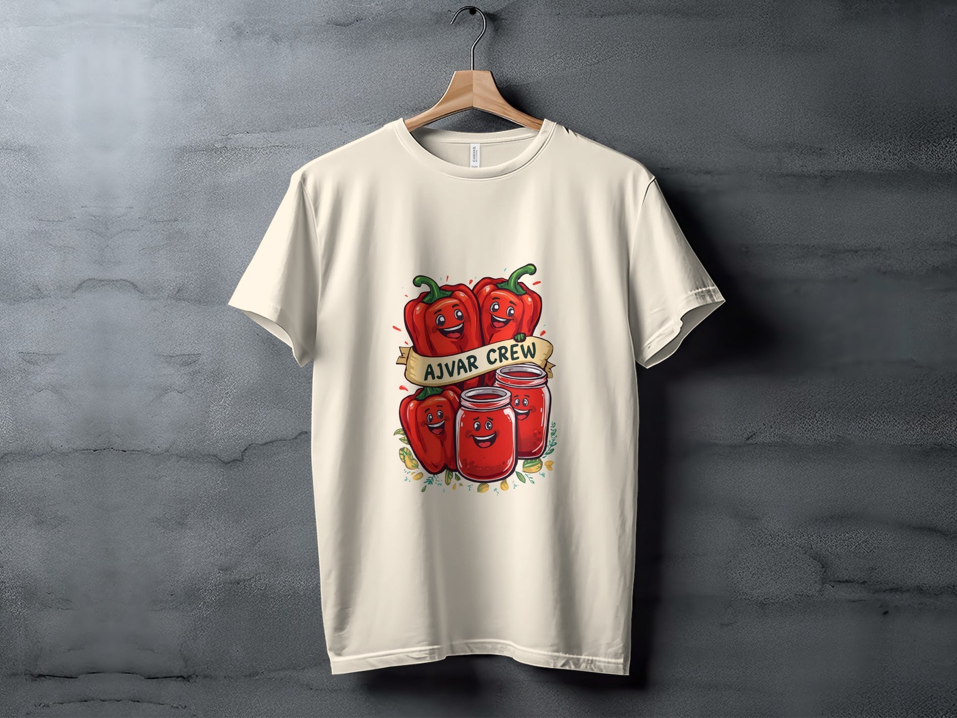 Ajvar Crew Peppers Design Graphic Tee Shirt product