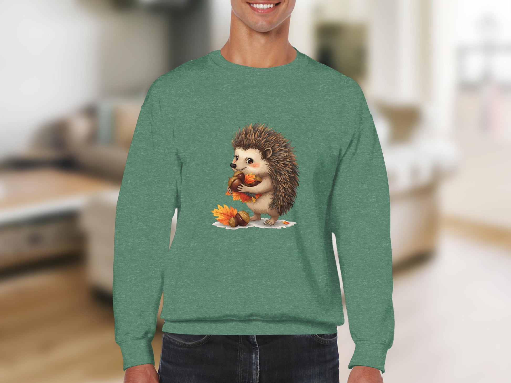 Adorable Hedgehog Eating Fruits Graphic Sweatshirt product