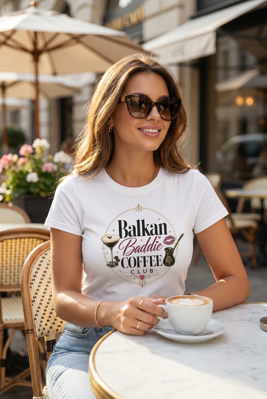 Balkan Baddie Coffee Club Chic T-Shirt