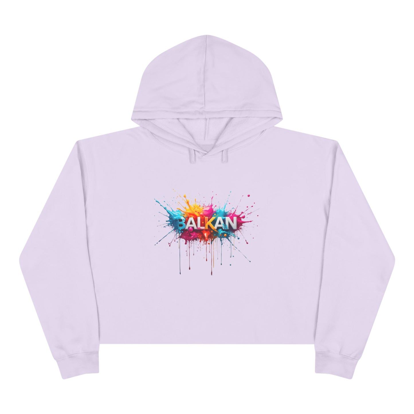 Balkan Vibrant Paint Splatter Design Crop Hoodie product type