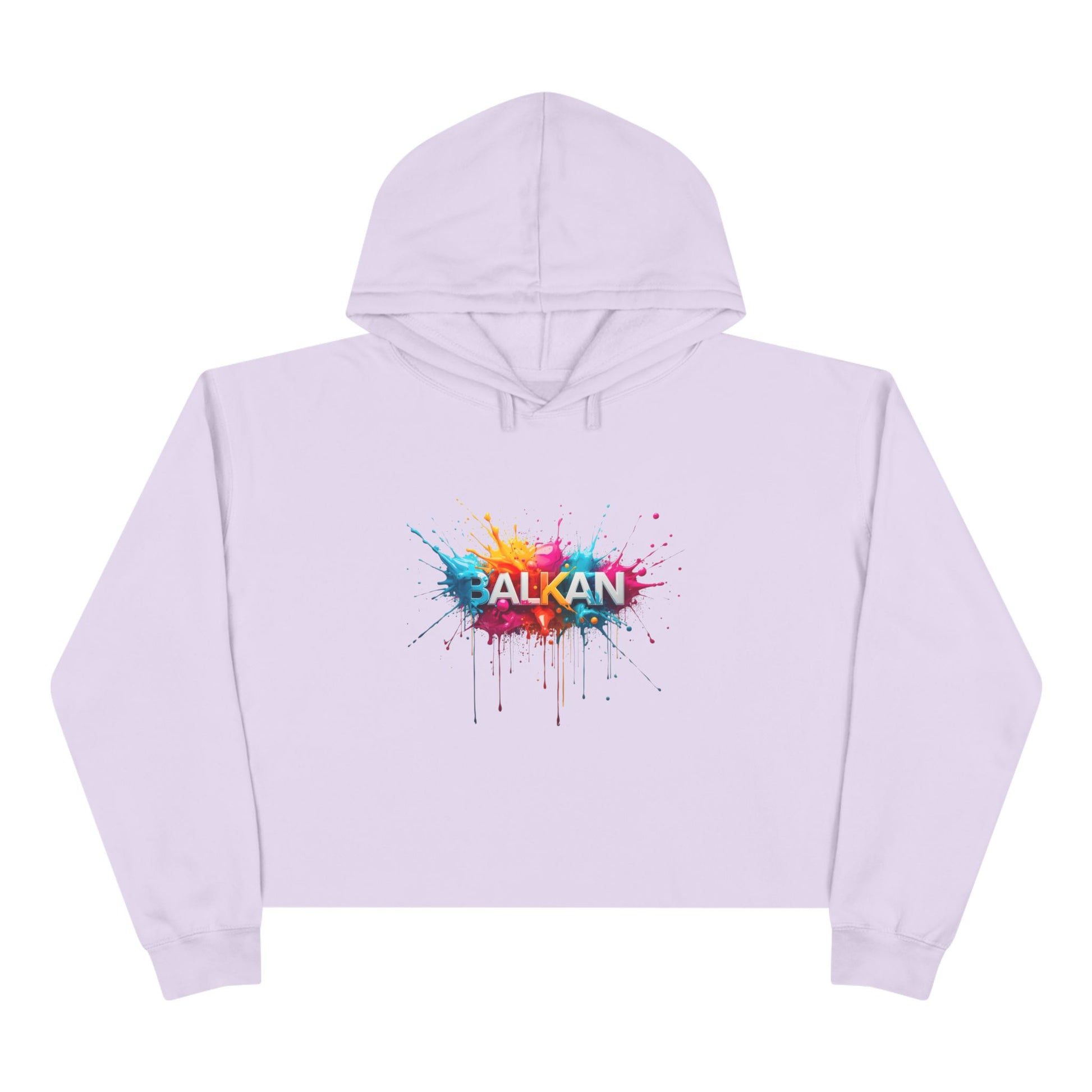 Balkan Vibrant Paint Splatter Design Crop Hoodie product type
