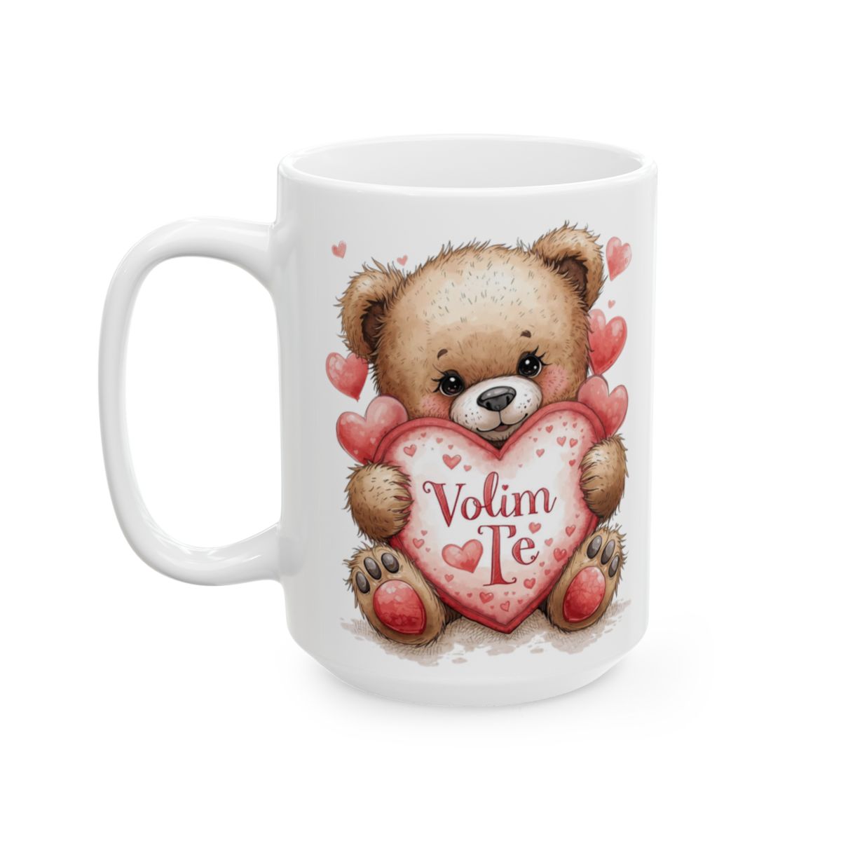 Cute Bear Volim Te Heart Love Design Mug