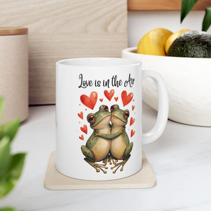 Love is in the Air Frog Couple Mug for Romantic Moments