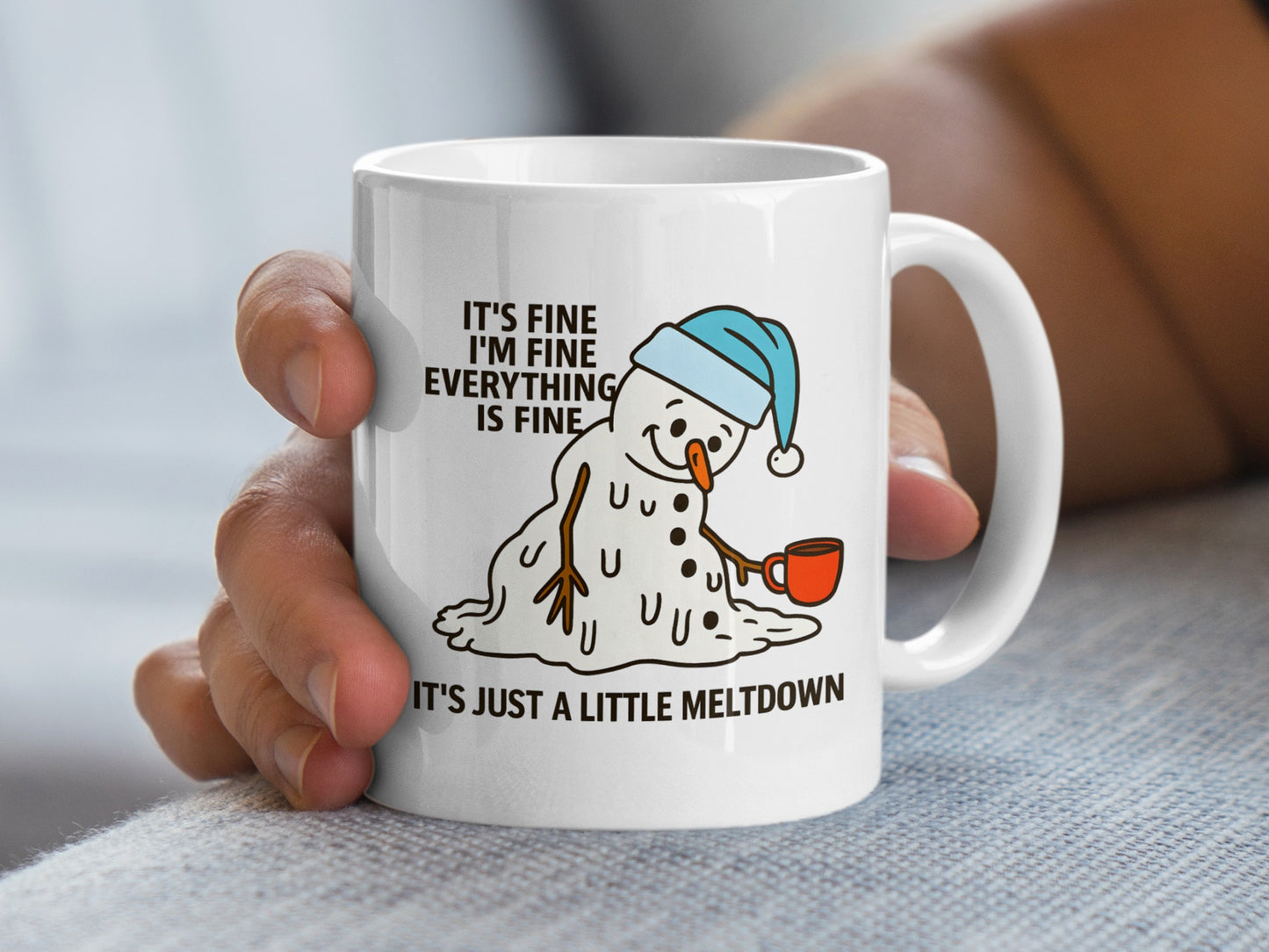 It's Fine I'm Fine Snowman Meltdown Mug Product
