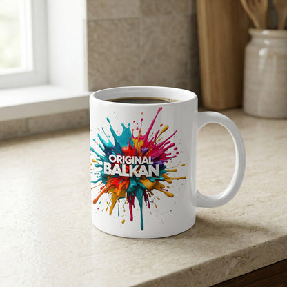 Original Balkan Vibrant Paint Splash White Mug product type