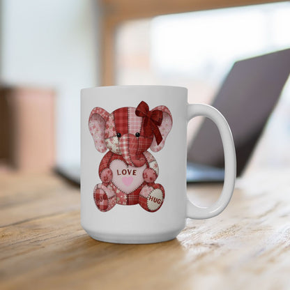 Adorable Elephant Love Hug Design Coffee Mug