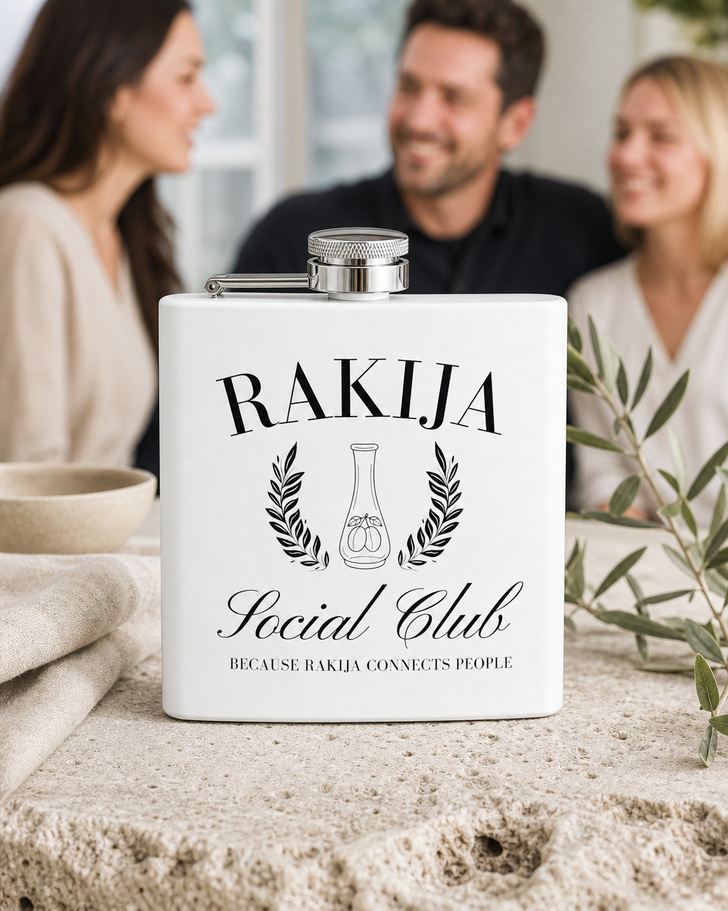 Rakija Social Club light-color flask - Balkan gift