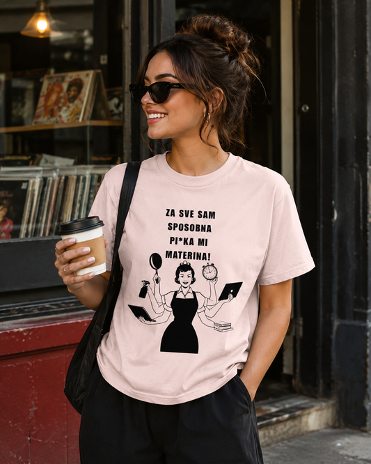 Za Sve Sam Sposobna multitasking queen t-shirt - Balkan woman gift