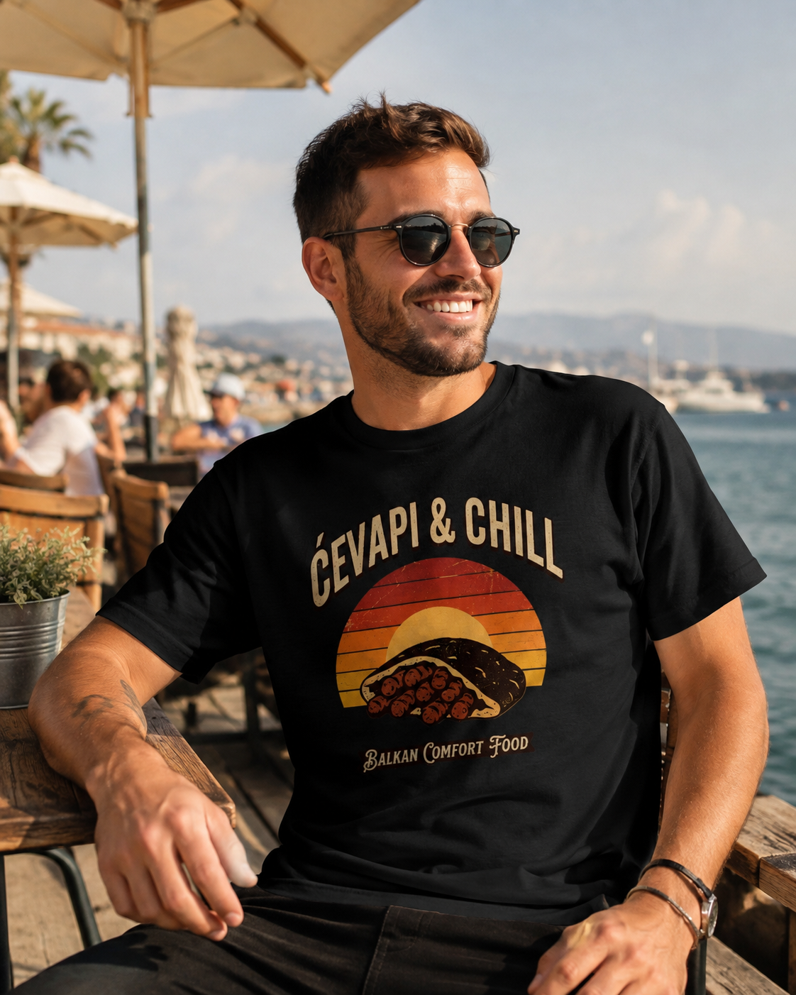 Cevapi & Chill Retro Sunset T-Shirt