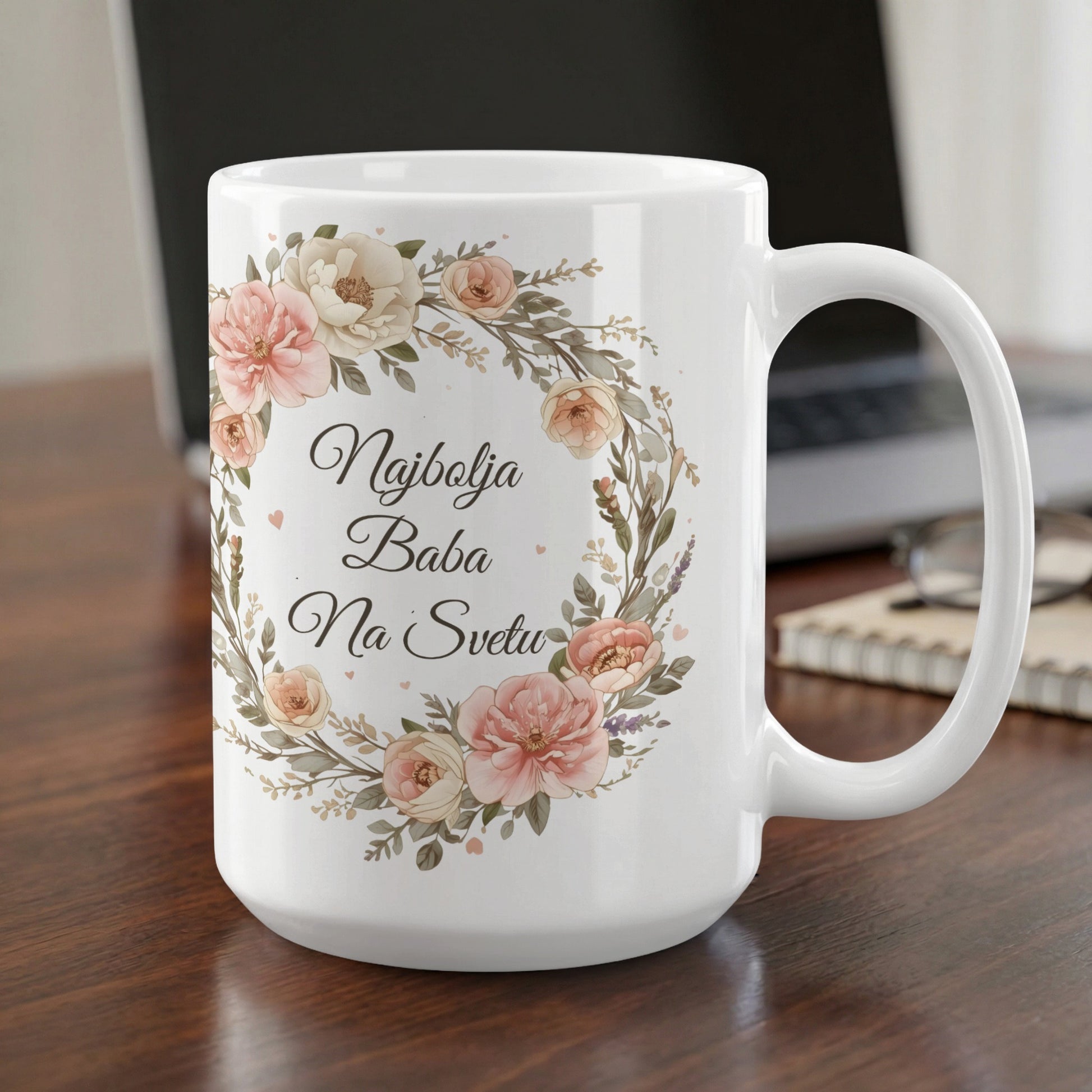 Najbolja Baba Na Svetu Floral Design Coffee Mug