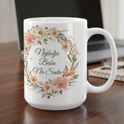 Najbolja Baba Na Svetu Floral Design Coffee Mug
