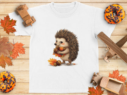 Adorable Hedgehog with Autumn Leaves T-shirt product