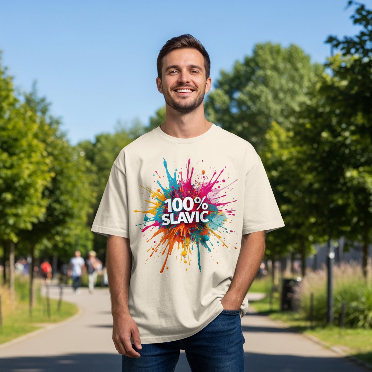 100% SLAVIC Colorful Paint Splatter Design product type
