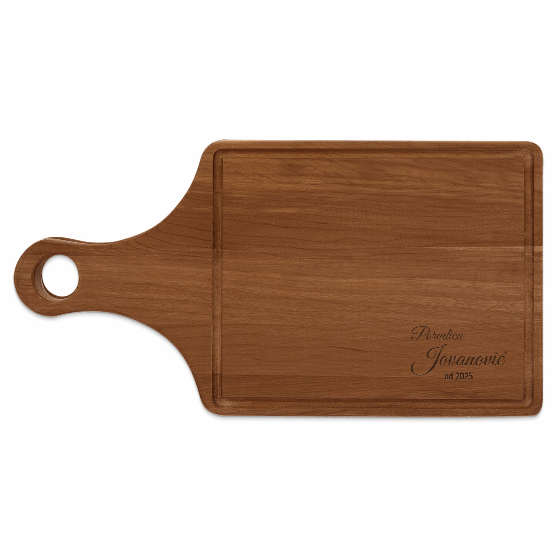 Personalized Cutting Board with Handle and Engraving