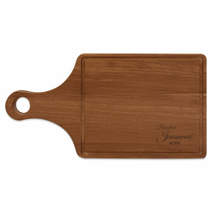 Personalized Cutting Board with Handle and Engraving