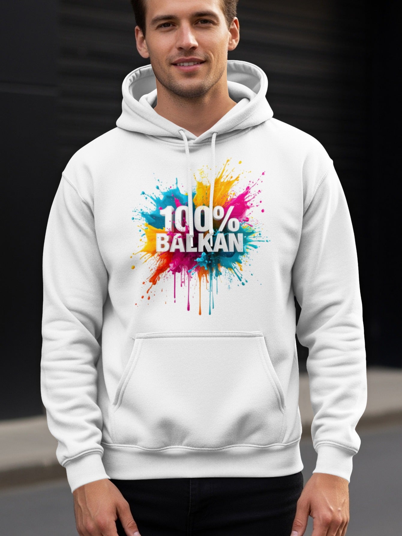 100% BALKAN Colorful Splash Design Hoodie product type