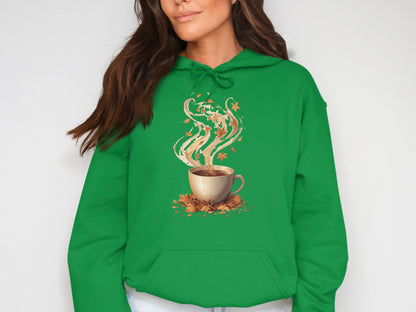 Cozy Fall Coffee Inspired Green Hoodie product