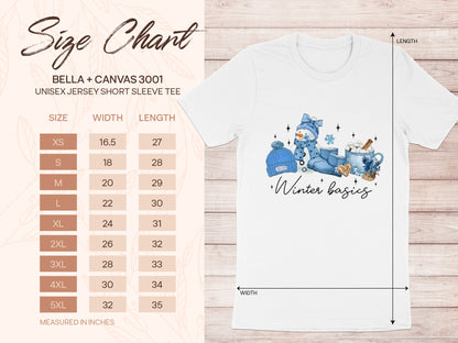 Cute Winter Basics Snowman Design Unisex Jersey Tee