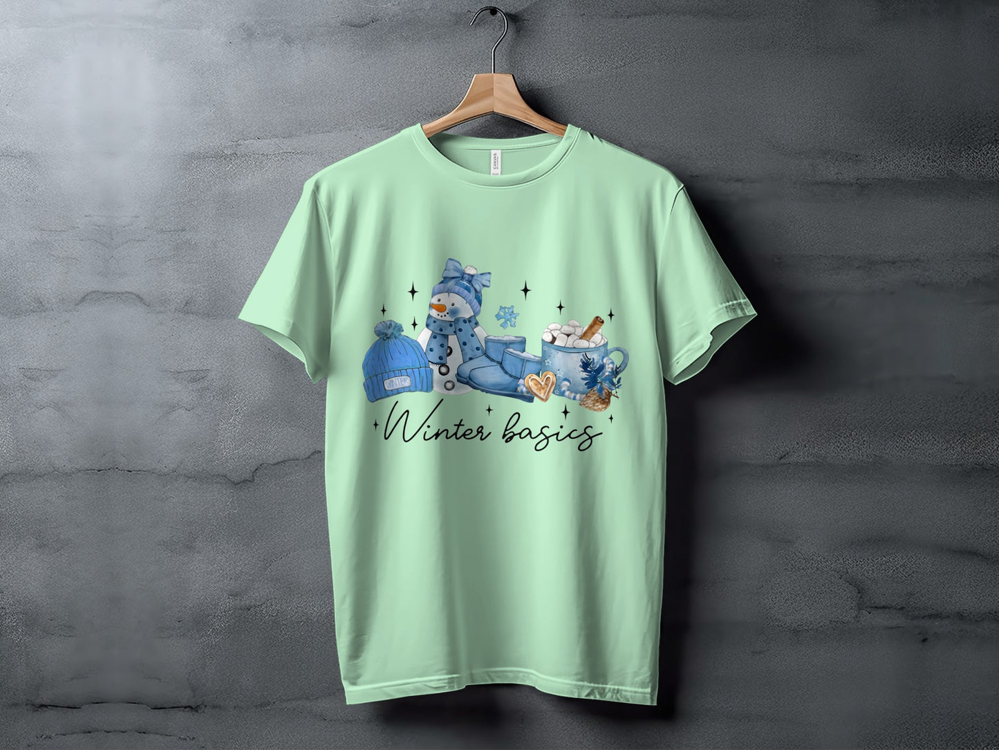 Winter Basics Themed Light Green T-Shirt product