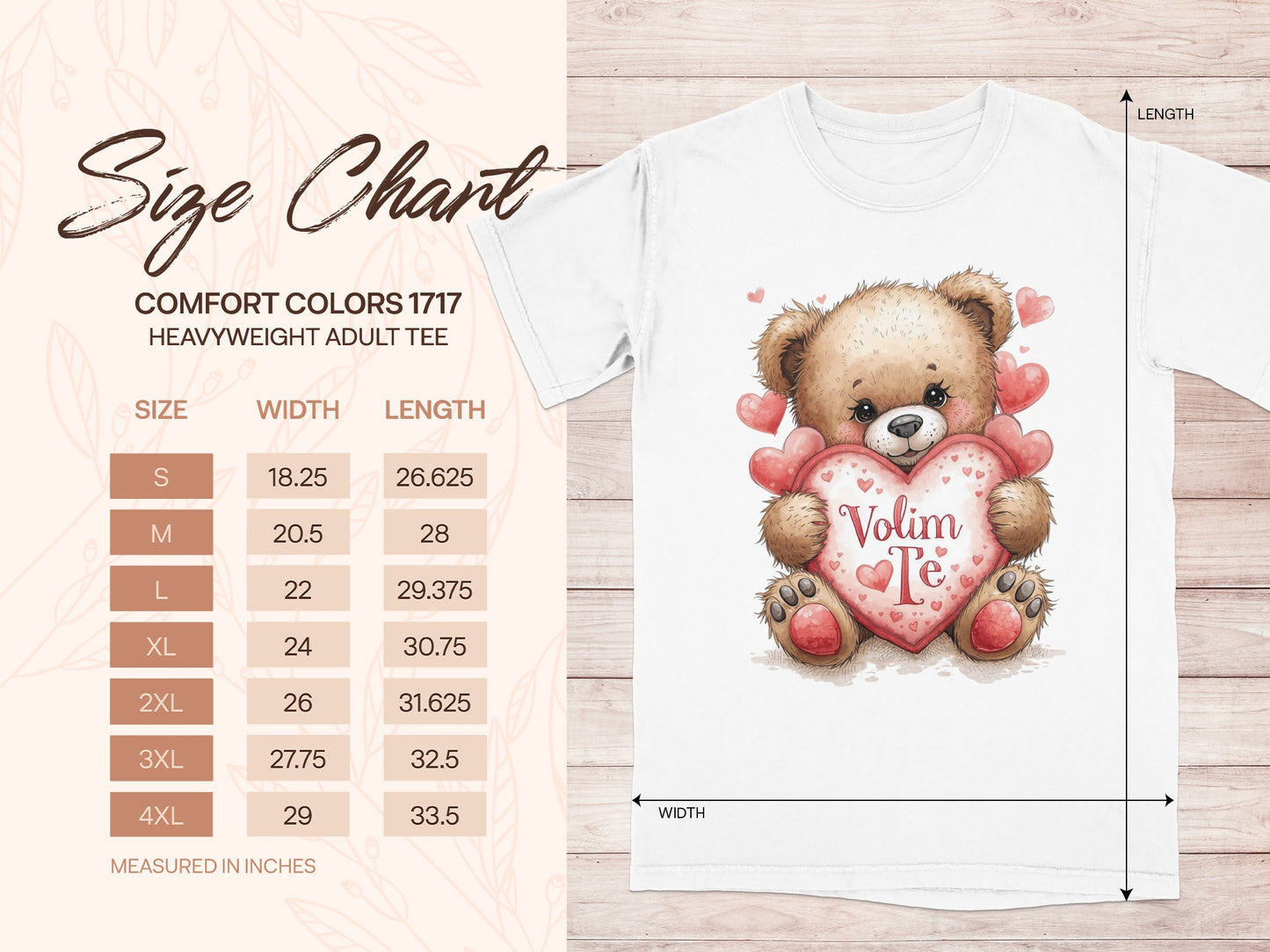 Cute Teddy Bear Holding Heart Volim Te T-Shirt