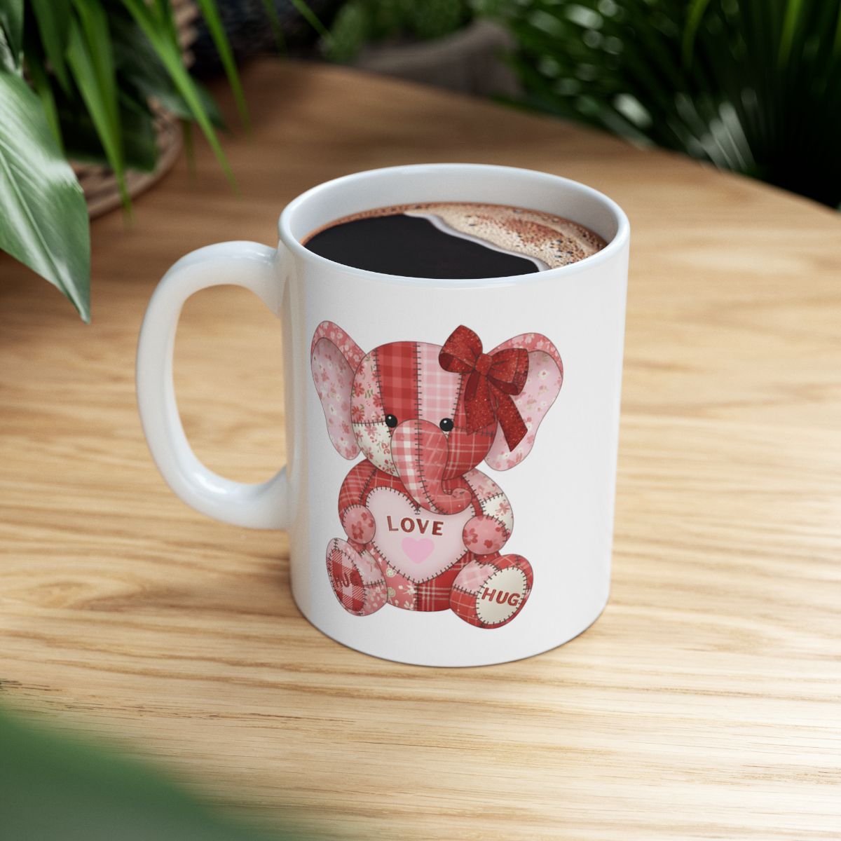 Love Hug Elephant Design Coffee Mug for Cute Gifts