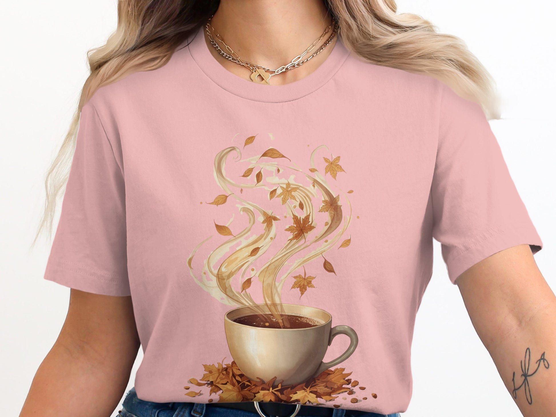 Autumn Coffee Mug With Leaves T-Shirt product