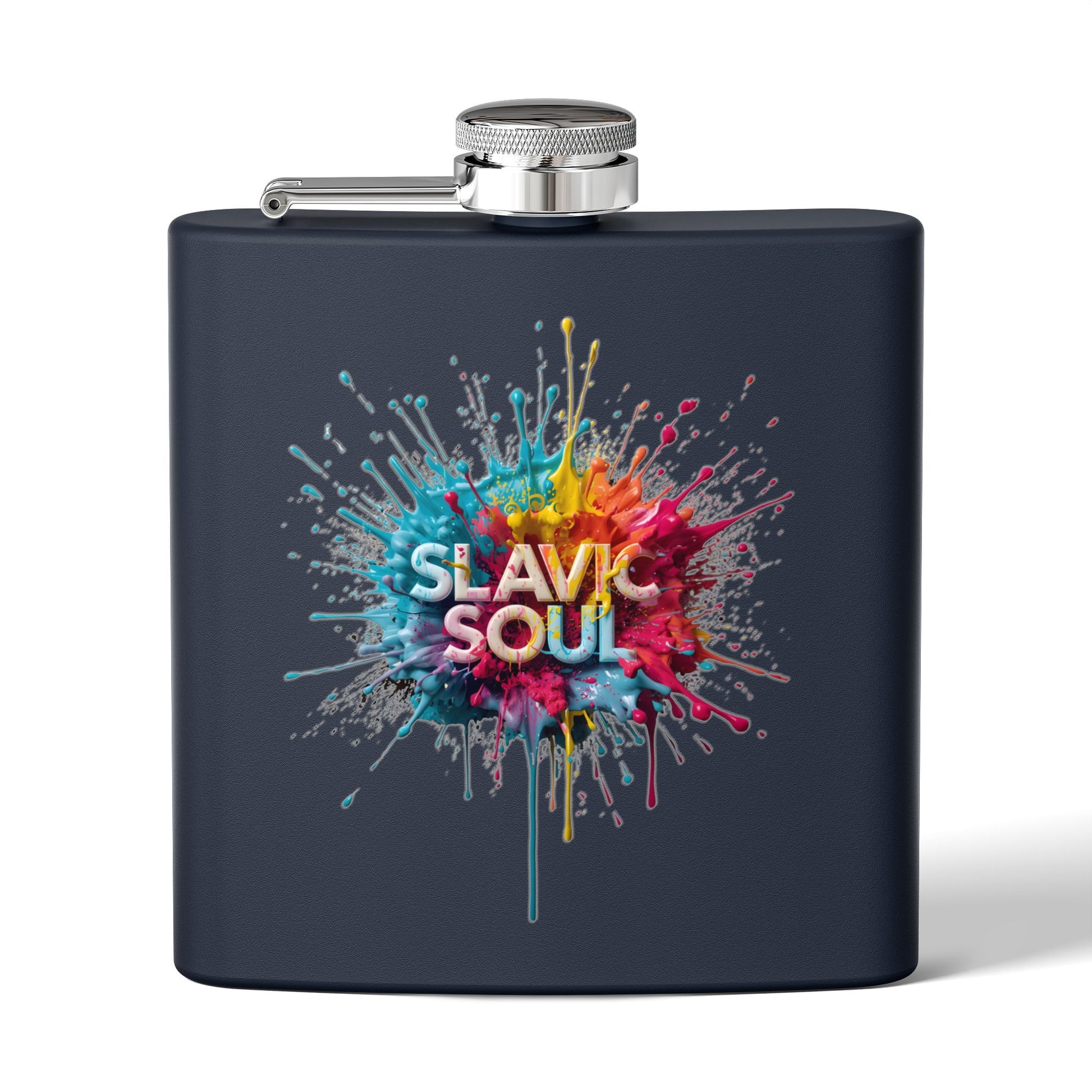 Slavic Soul Colorful Paint Splash Abstract Art Flask product type