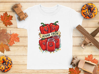 Ajvar Crew T-Shirt with Cute Peppers Design product type