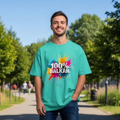 100% BALKAN Colorful Splash Design Teal product type