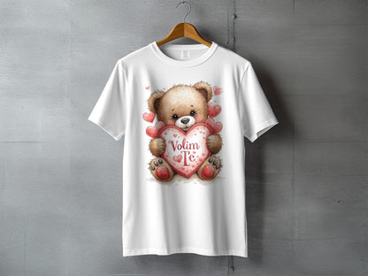 Cute Teddy Bear with Hearts Design T-shirt