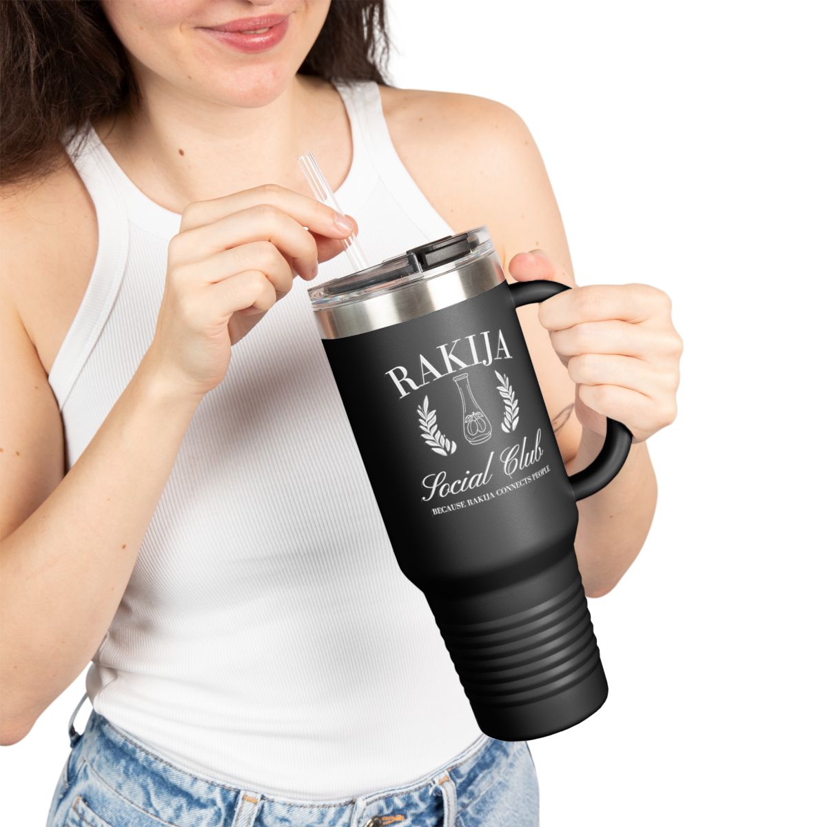 Rakija Social Club Insulated Drinkware Mug with Handle