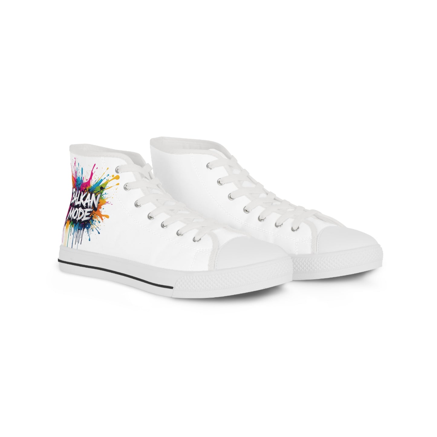 Vibrant Paint Splash High-Top Sneakers — BALKAN MODE Men's Canvas Shoes