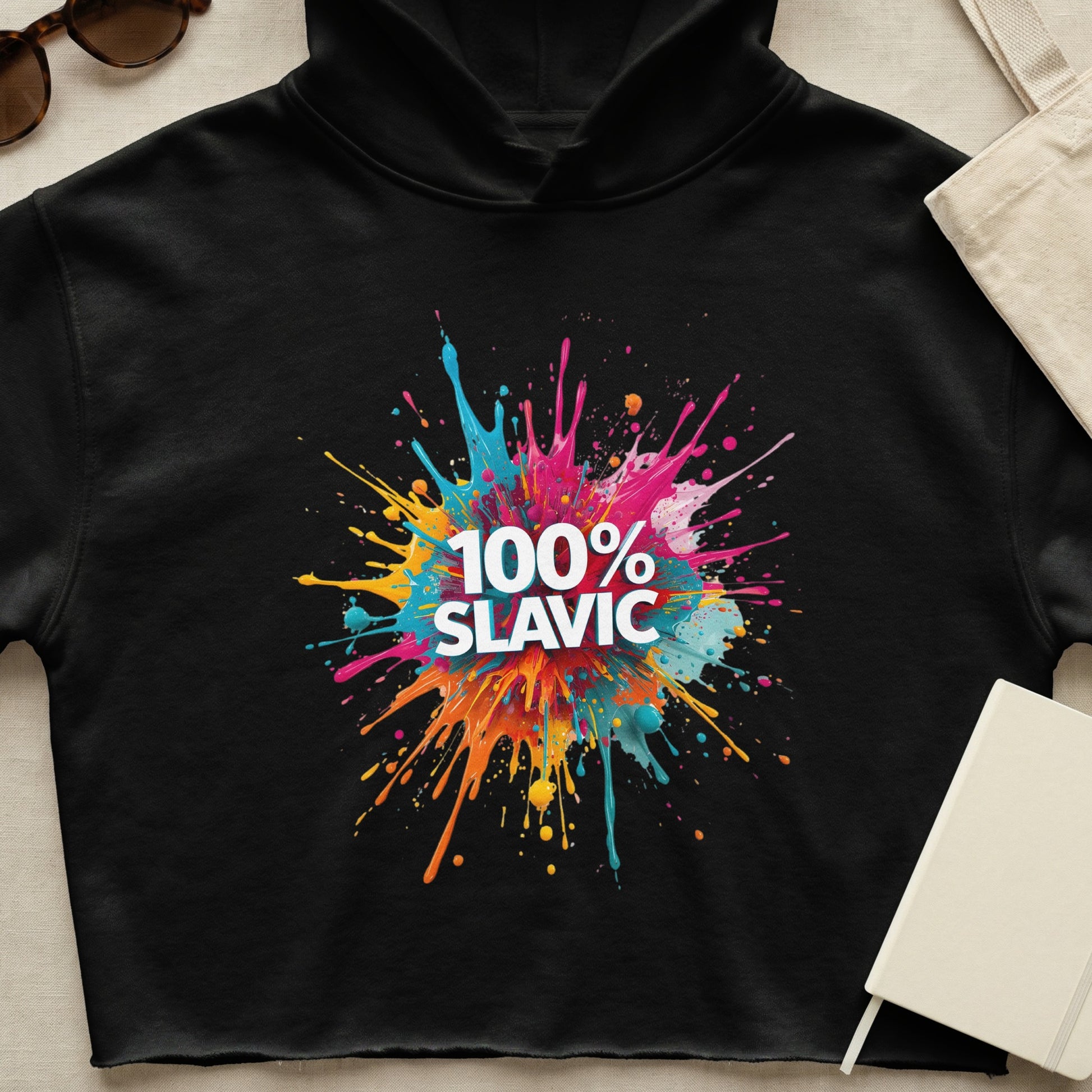 100% SLAVIC colorful paint splash design hoodie product type