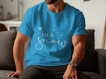 Let It Snow Stylish Graphic Tee Shirt for Men