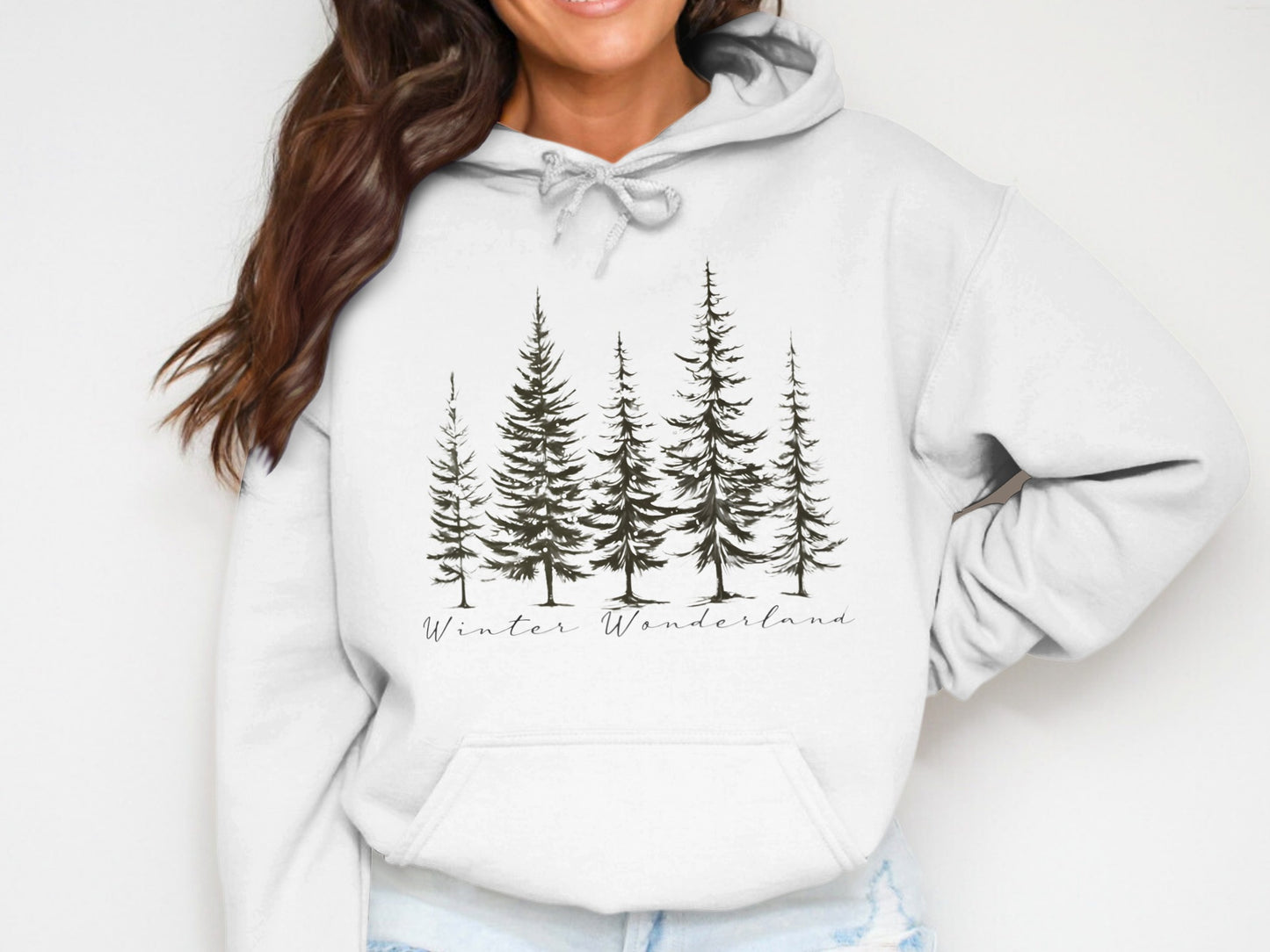Cozy Winter Wonderland Hoodie with Stylish Tree Design
