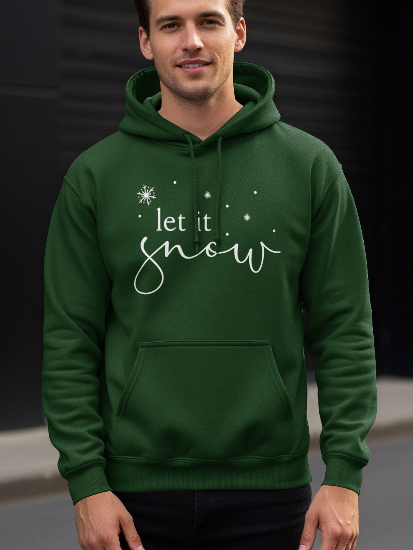 Let It Snow Green Hooded Sweatshirt