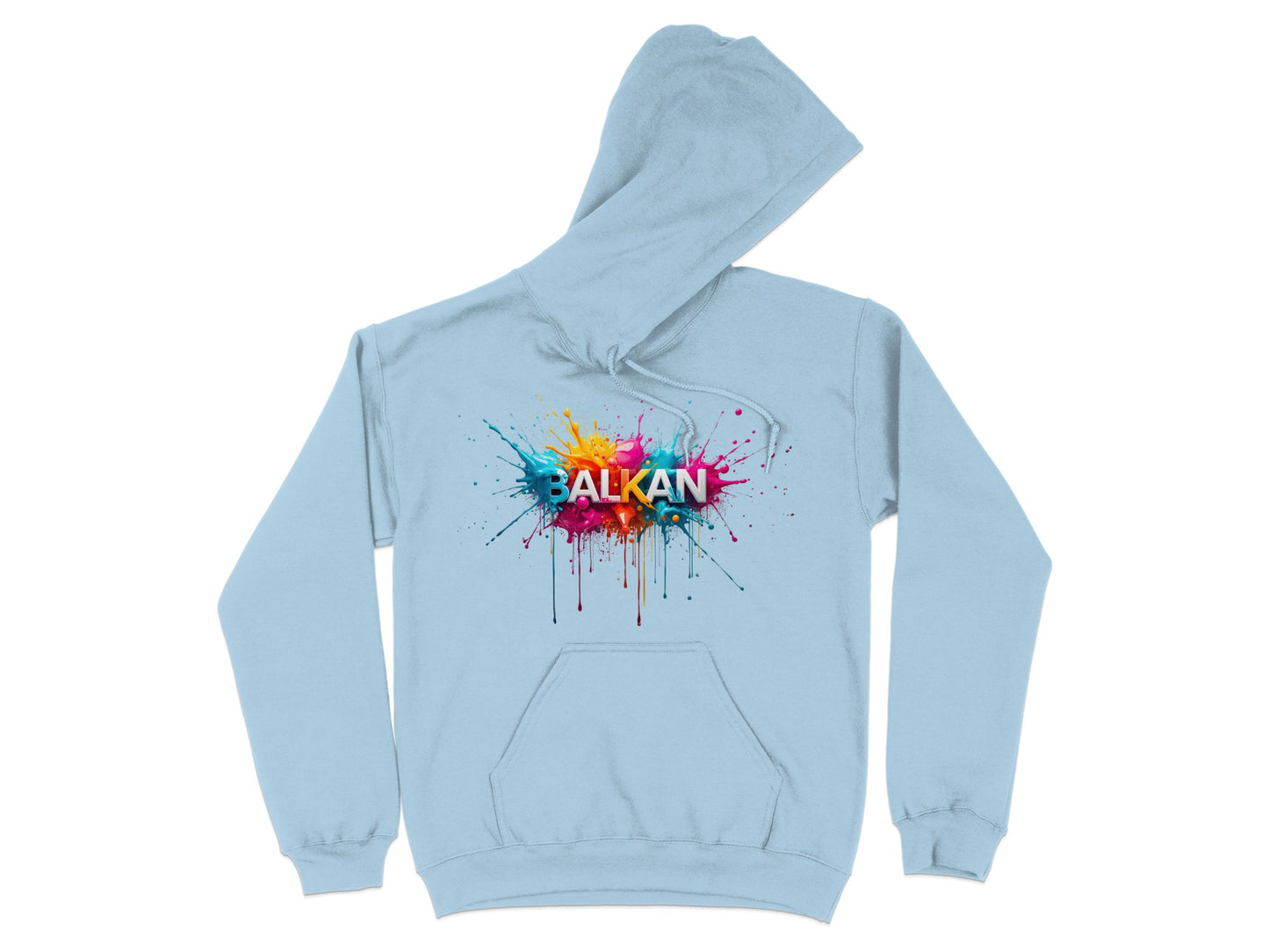 BALKAN Colorful Splash Paint Design Light Blue Hoodie product type