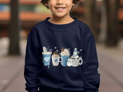 Kids Holiday Hot Cocoa Snowman Sweatshirt