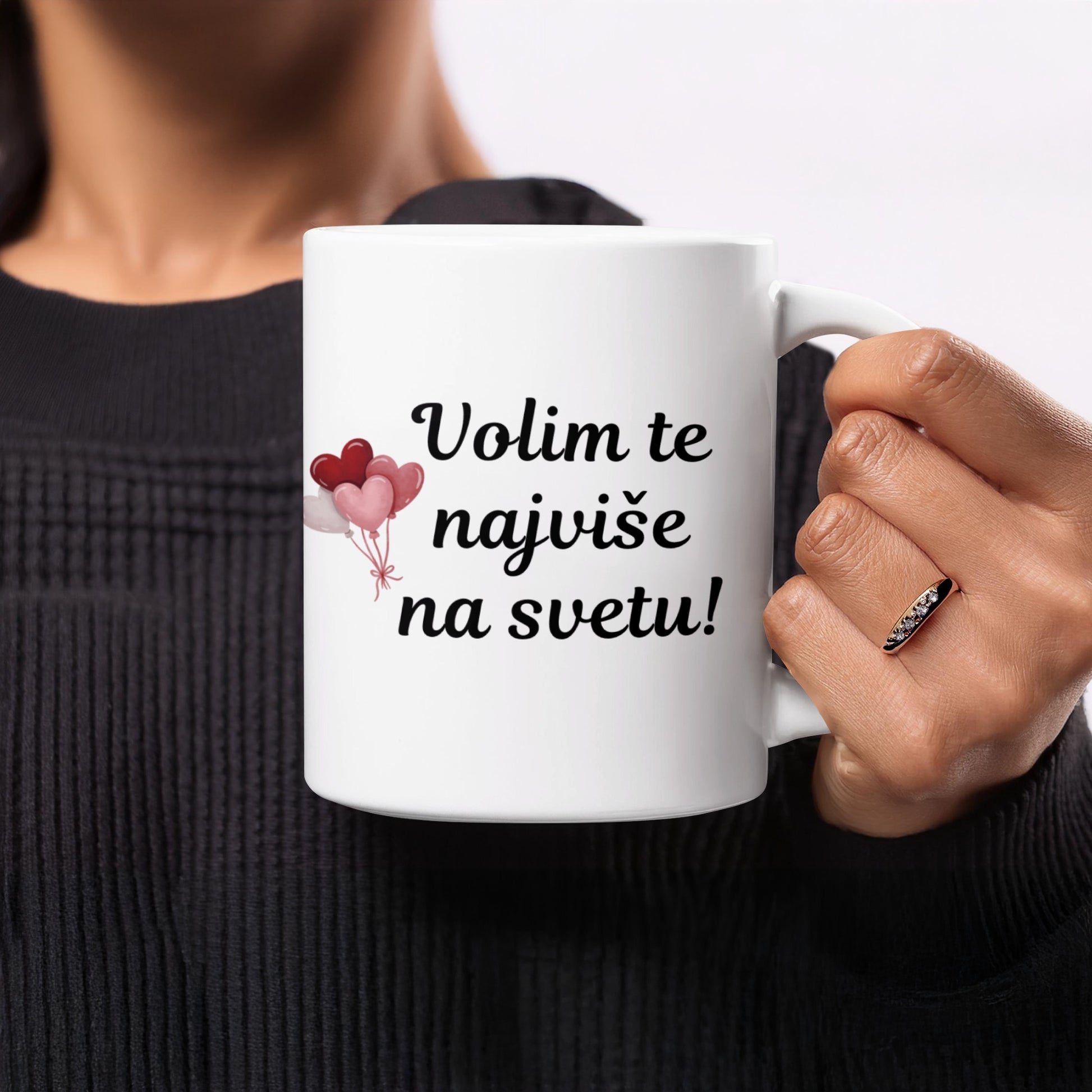 Volim te najviše na svetu heart balloons mug