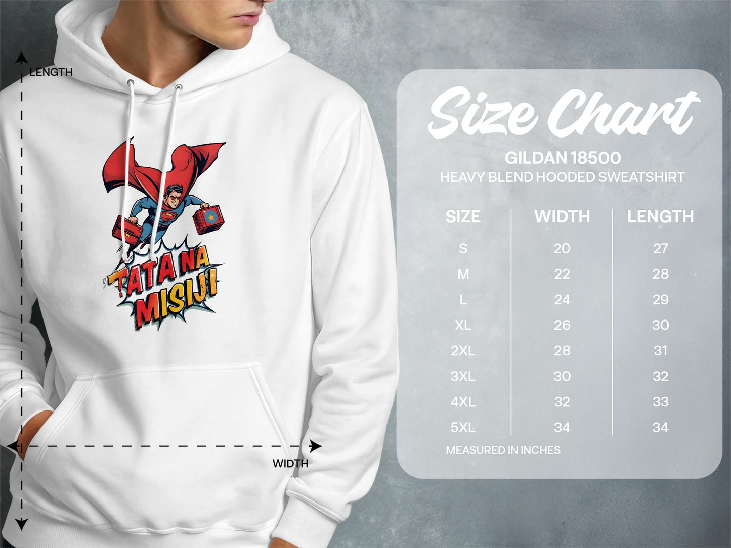 Tata Na Misiji Gildan 18500 Heavy Blend Hooded Sweatshirt